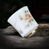 Chaxun Mutton Fat Jade White Porcelain Gongfu Teacup, Joyful Plum Blossom