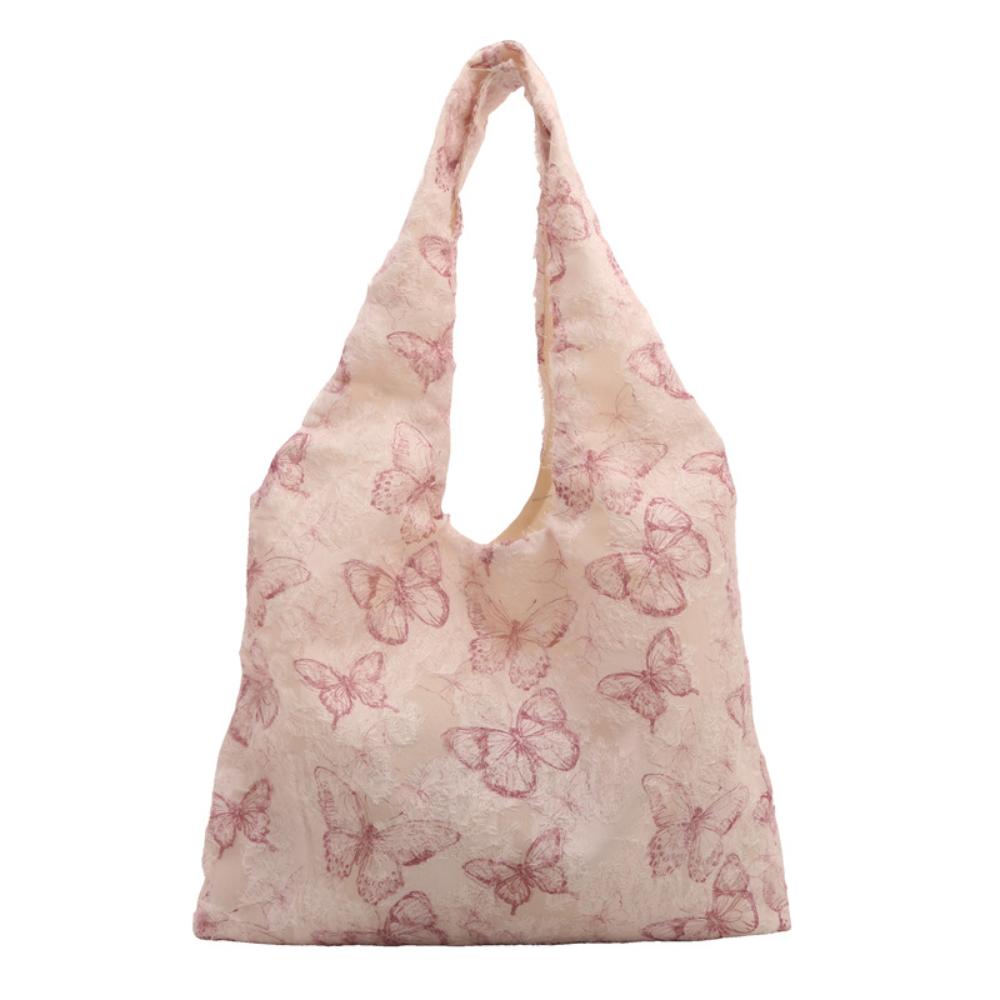 Retro Nadruk Motyla Damska Torba na Ramię Słodka Koronka Damskie Torby na Zakupy Moda Płótno Damska Torba Kamizelka Torby Tote Torebka