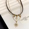 Collana Maglione Impilato Boemo Maillard da Donna Marrone Vintage Collana Chiave di Volta Accessori Premium