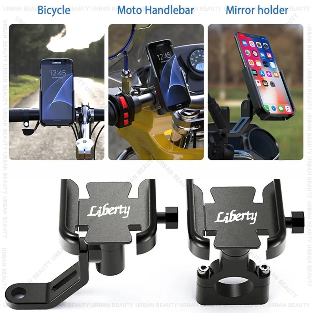 Pro Piaggio Liberty One 50 125 S150 S LED Držák na telefon pro motocykl Držák GPS Stojan na mobilní telefon Zrcátko Řídítka Montáž