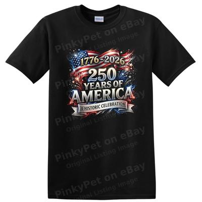 250 Years of America T Shirt Historic Celebration 1776-2026 Tee Fourth of July