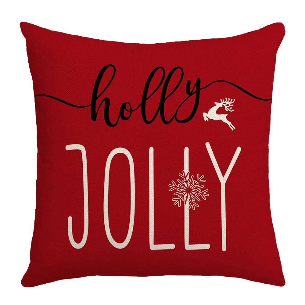 Christmas Pillow Little Snowman Elk Element Set Home Atmosphere Decoration Sofa Cushion Letter Print Pillow Cushion