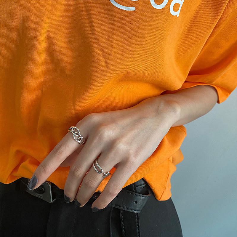 Silver Eyecatching S925 Hollow Star Ring For Women Adjustable For Comfort And Style