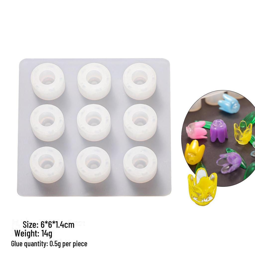 Silicone Tulip Flower Sea Night Light Mold - DIY Epoxy 3D Ornaments