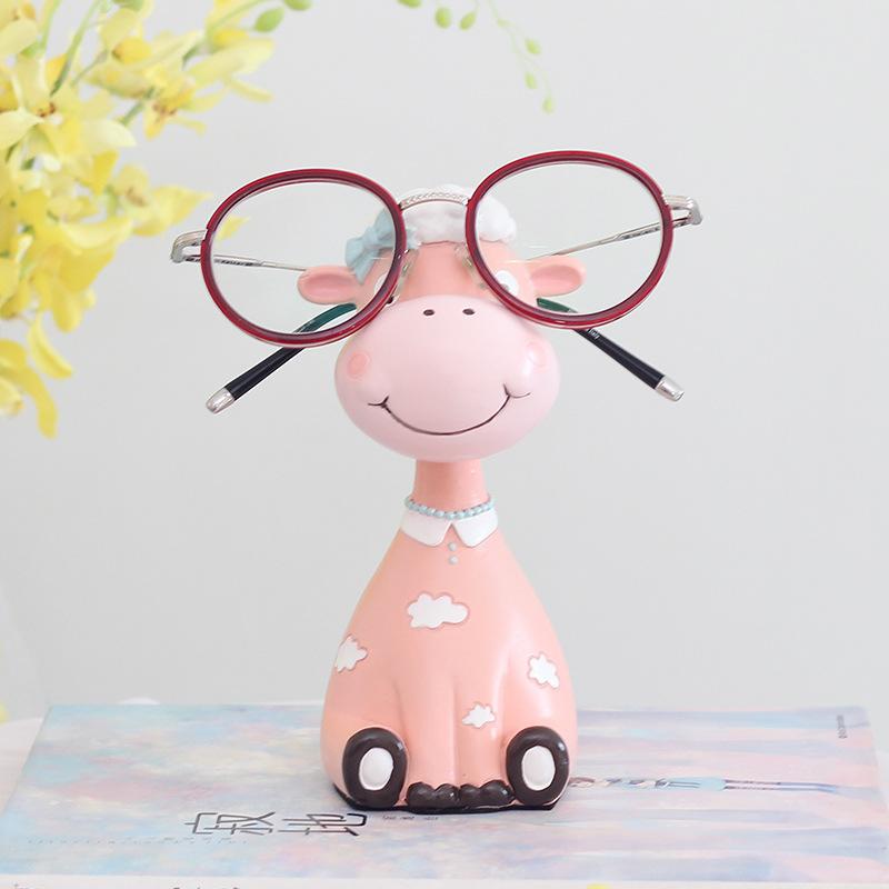 Decorative Glasses Stand, Cute Animal Eyeglass Sunglasses Holder Spectacle Display, Resin Figurine Ornament Desktop Decoration