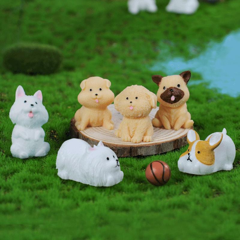 

Милая мультяшная собака из смолы миниатюрная фигурка орнамент микропейзаж украшение для дома аксессуары кавайный настольный декор подарки 1
