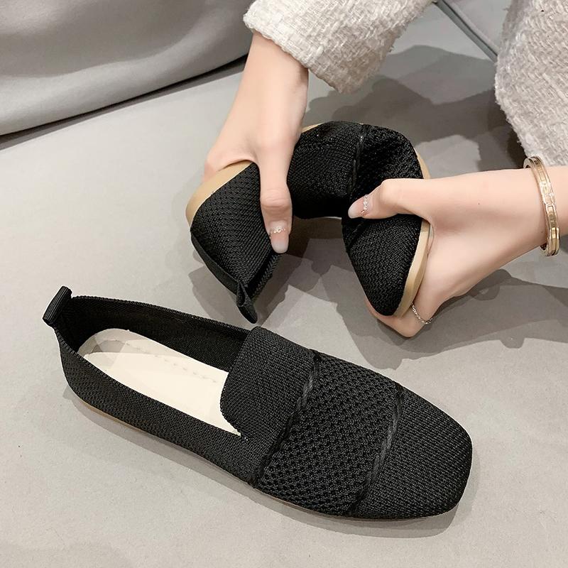 New Summer Female Mesh Square Toe Breathable Women Shoes Fashion Hollow Out Ladies Casual Flat Shoes for Women Zapatos De Mujer