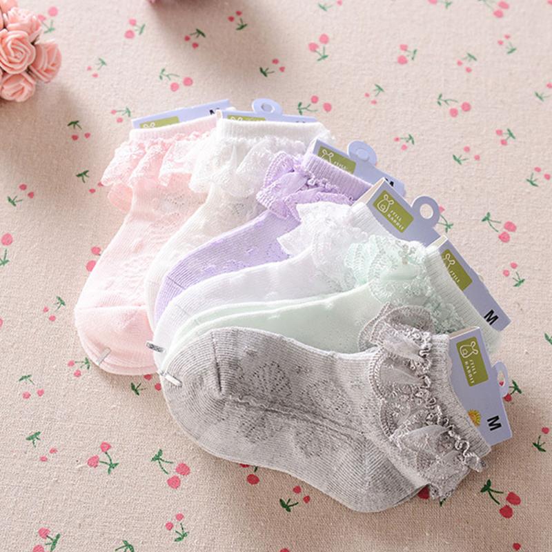 Baby Girls Eyelet Lace Flower Ankle Short Socks Newborn Infant Toddlers Cotton