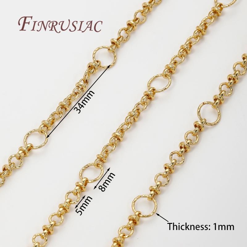 0.5-1 Meter 18K Gold Plated Oval Curb Cuban Chains For Jewelry Making Supplies,DIY Necklace Bracelet Chain Bulk Chains Wholesale