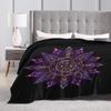 Mandala Yoga Flower Bohemia Meditation Nature  Blanket Soft Warm Flannel Throw Blanket Cover for Bed Living Room Picnic Home