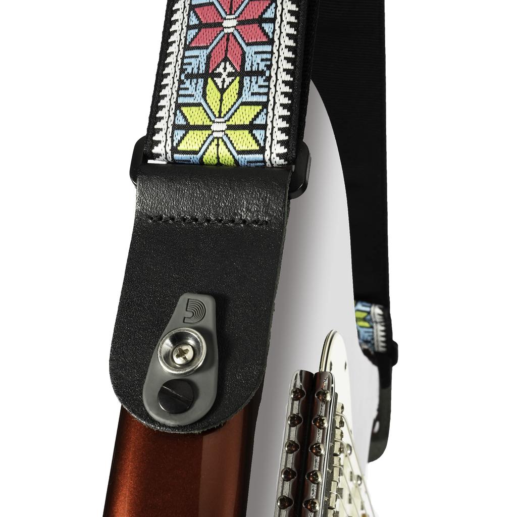 Pad Lock Parallel with Strap Locks D'Addario Strap, Flower, 50TC00,