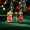 Cat Lover Accessory Christmas Three Brooch Pin, Men Women Rhinestone Kitten Decorative Pin Lapel Badge for Clothing Bags Scarves Sweaters Sweater