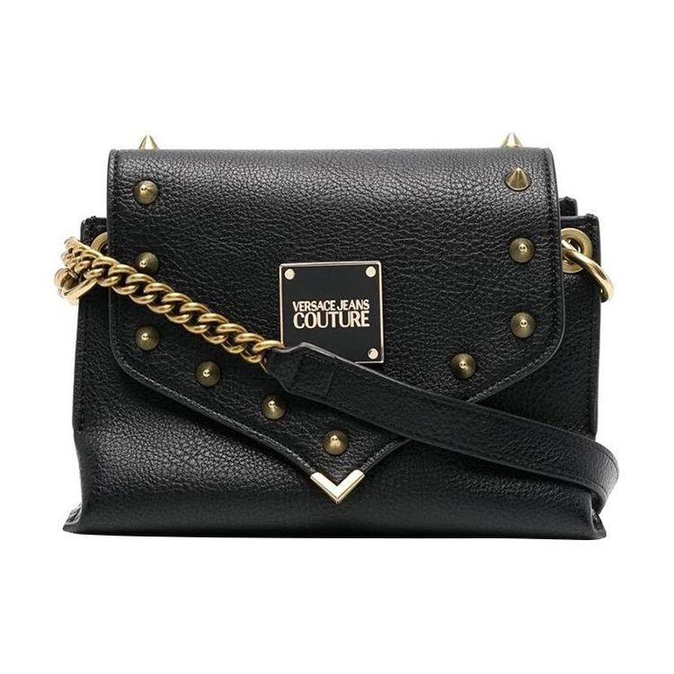 Versace Jeans Couture Logo Plaque Gold Stud Detail Chain Shoulder Strap Crossbody Bag Women bags Black 73VA4BEA-ZS413-899 Basic Set BagDust Bag 25090₽