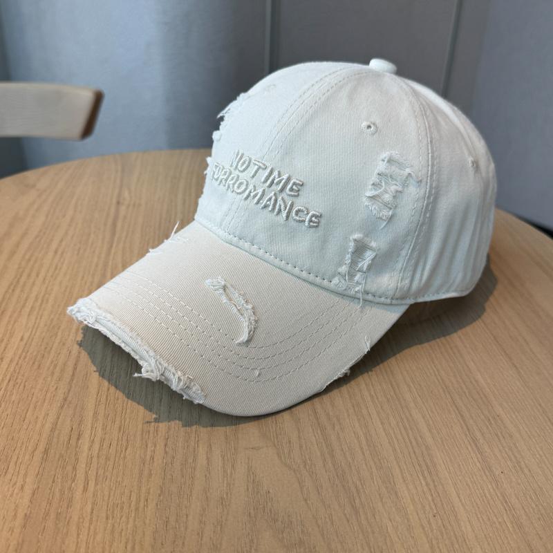 

New Style Distressed Washed Baseball Cap With Three-Dimensional Embroidery, A Slim Visor Hat That Makes Your Face Look Smaller.