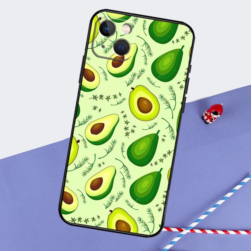 

Avocado Collage Phone Case For iPhone 16 15 Pro Max 12 13 Mini 11 14 Pro Max XR 16 15 Plus 16e Cover Coque iPhone 11 Pro