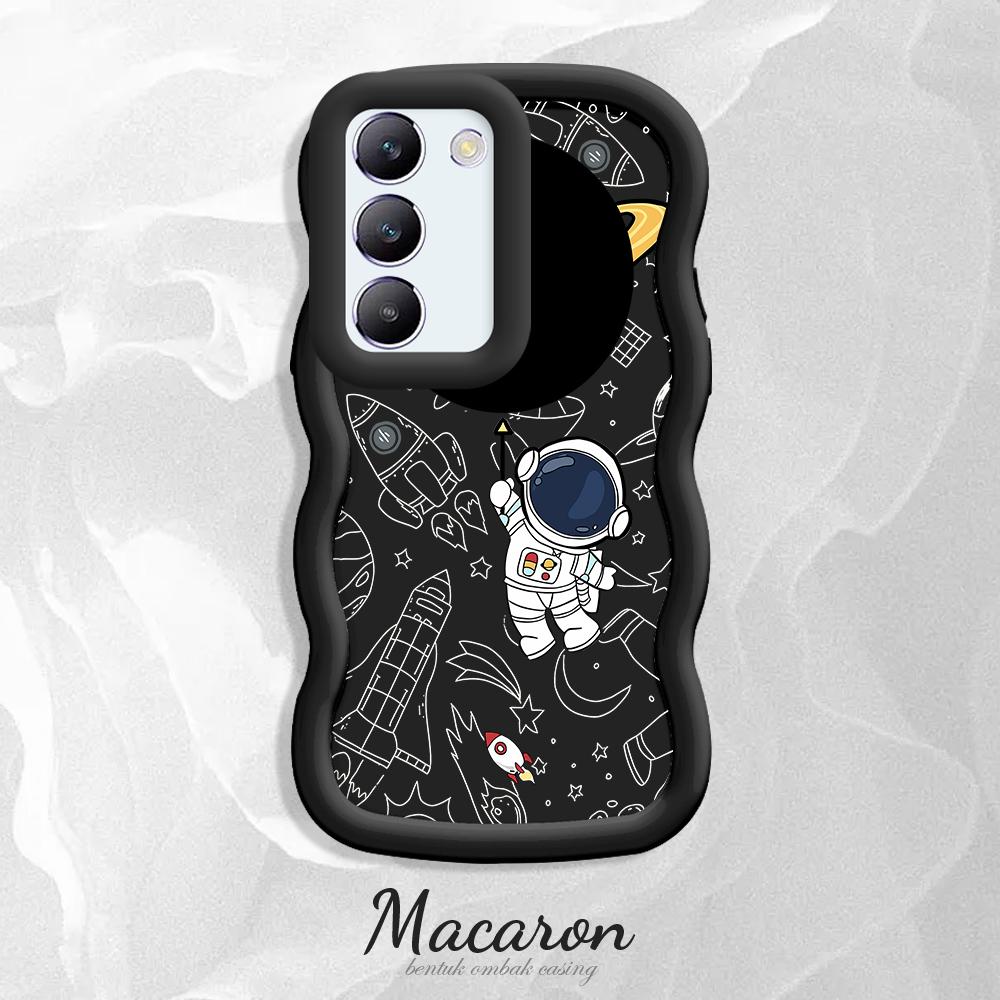 

Окрашенный узор Big Wave Edge Мягкий силиконовый материал Macaron чехол для телефона противоударный защитный резиновый чехол для OnePlus Vivo Motorola Moto Vivo Y27 5G чёрный