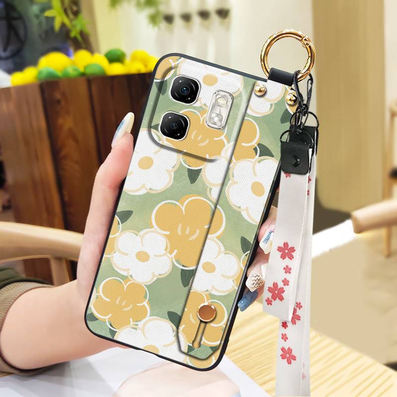 Anti-knock Oil Painting Phone Case For Infinix Hot50i/Smart9/X6531/X6532 Back Cover Wristband Fashion Design Shockproof