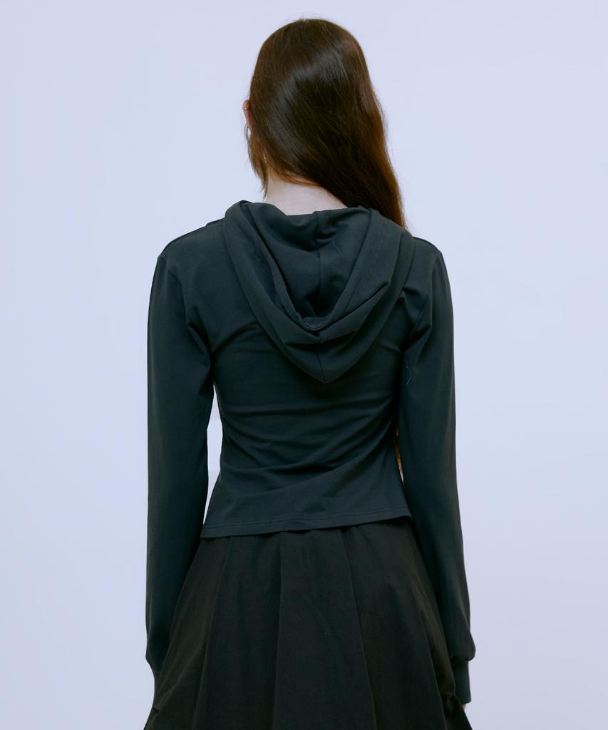 Cut Out Slim Hoodie (Gray)