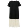 Elegant Faux Two-Piece Lace Patchwork Dress