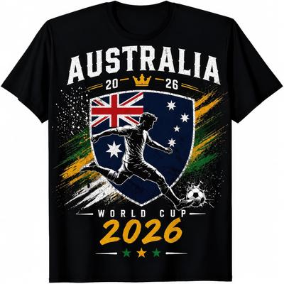 Australie 2026 Coupe du Monde Football T-shirt Fan Homme Femme Enfant