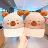 Thin Children Baseball Hat Breathable Baby Sunscreen Hat Capybara Peaked Cap  For Babies Aged 2-5