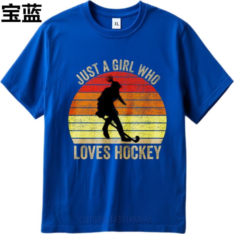 Relaxed Fit Teeshirt Boys Short Sleeve T Shirt Plus Size Just A Girl Who Loves Hockey Fashionable Unisex Teeshirt Round Neck Tee
