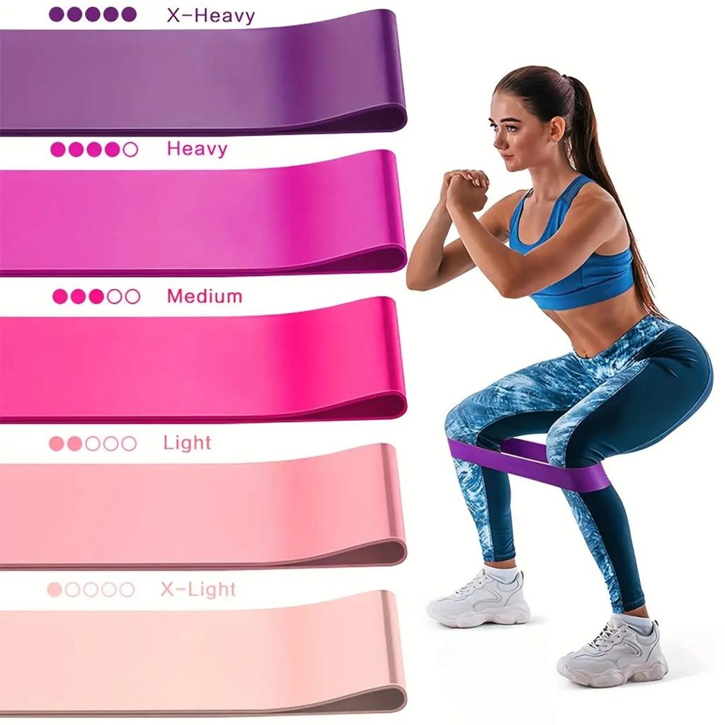 5 TPE Anti Slip Light Resistance Bands for Flexibility and Mobility Training, Suitable for Yoga, Pilates, Resistance Training, Gymnastics, and Dance