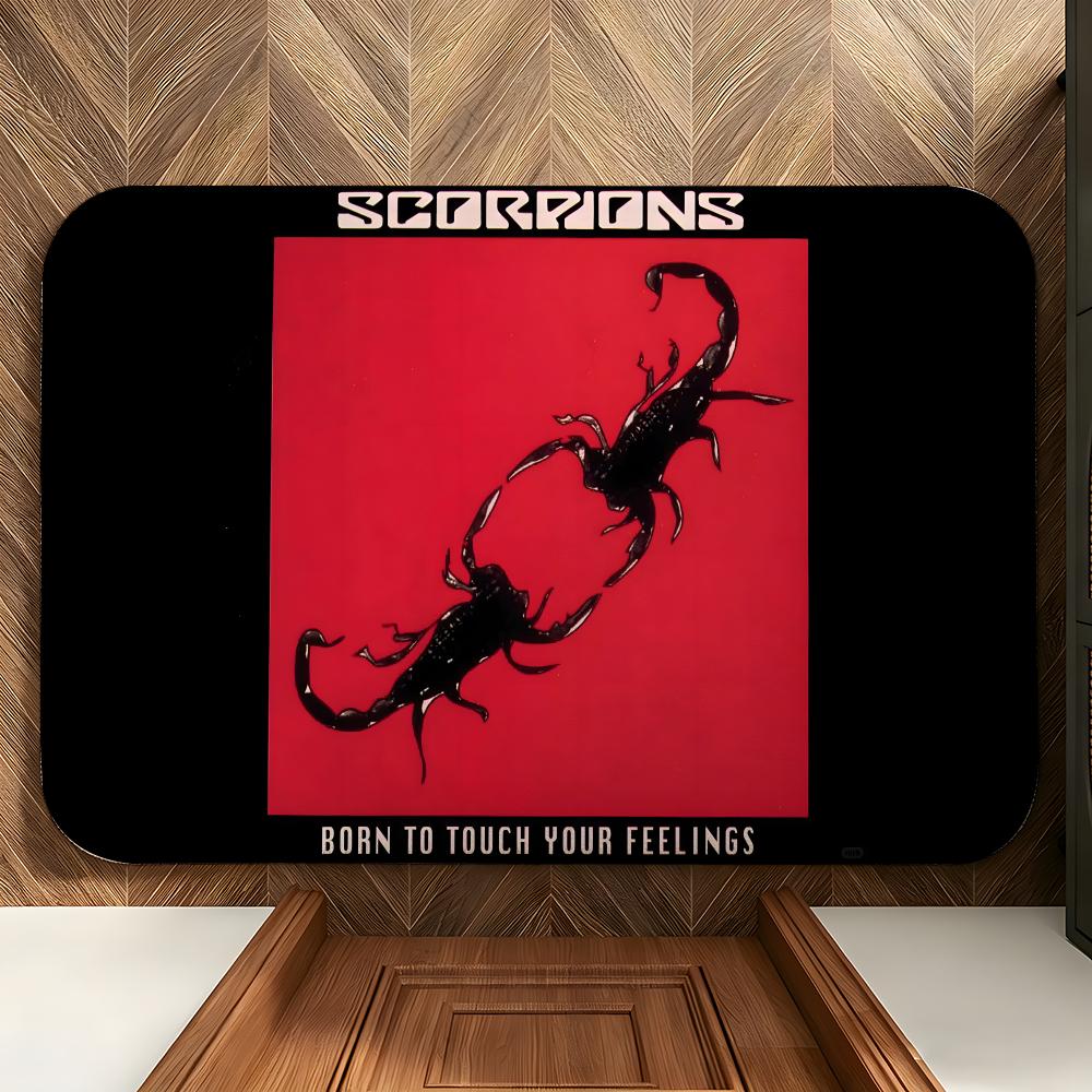 Music S-Scorpions Floor Mat Soft Flannel Entrance Door Mat Non Slip Absorbent Bathroom Bedroom Floor Rug