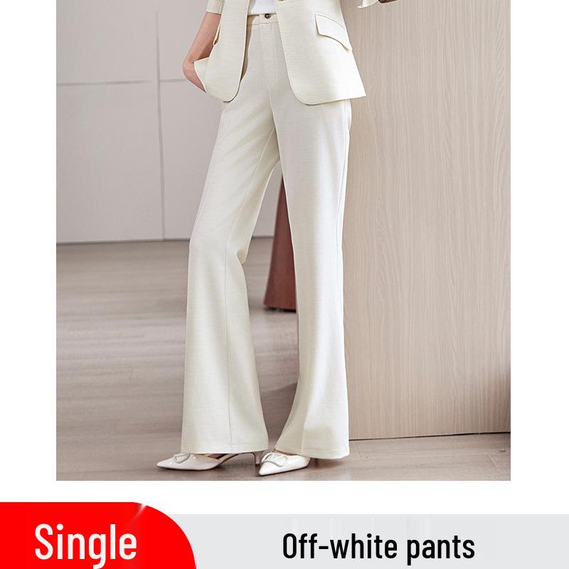 

Light Blue Women s Professional Two-Piece Set: Flared Pants and Medium-Sleeve Suit Jacket 4XL