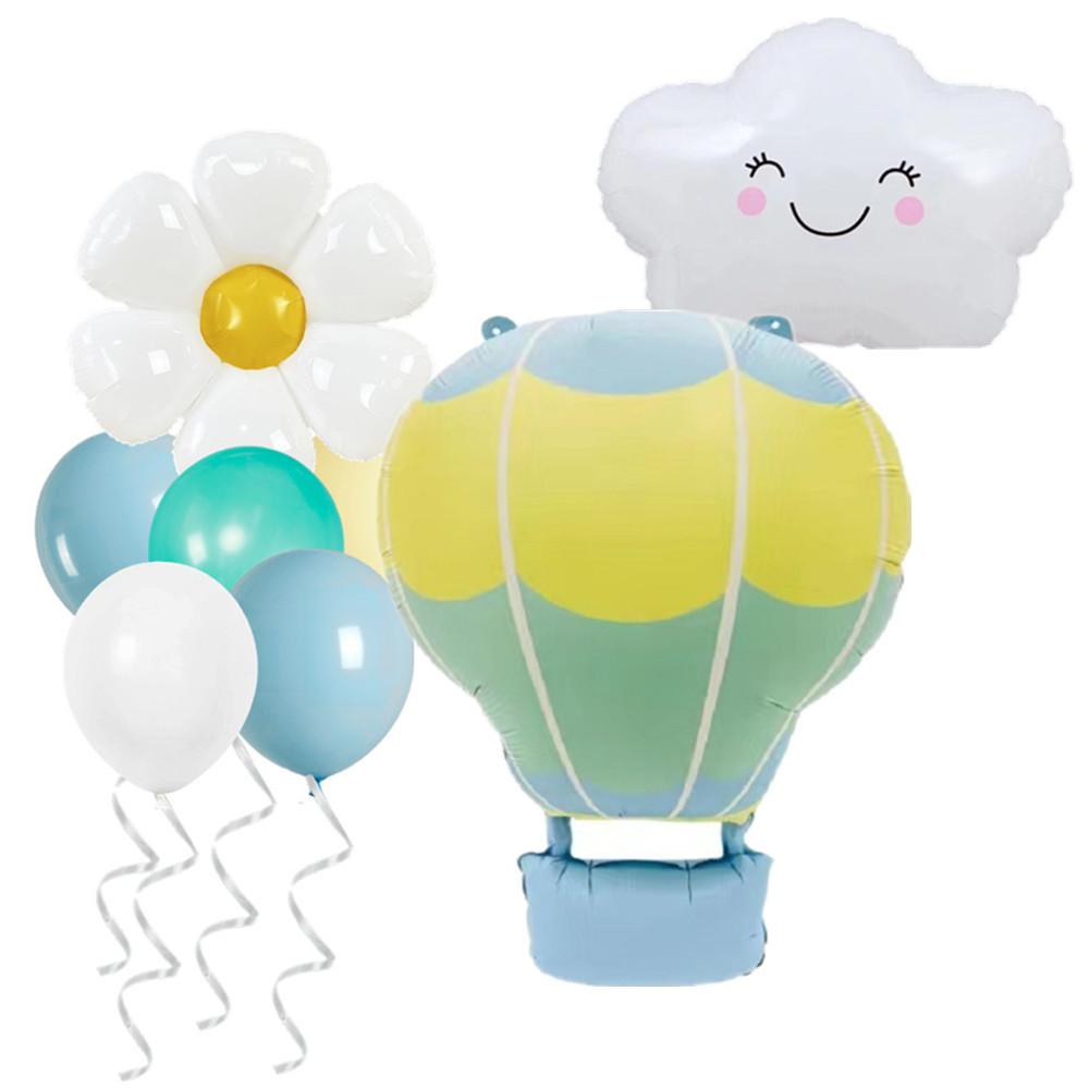 

32 Inch Baby Blue Digital Matte Hot Air Balloon Smiley Face Cloud Aluminum Film Balloon Birthday Party Decoration Magic No digital model