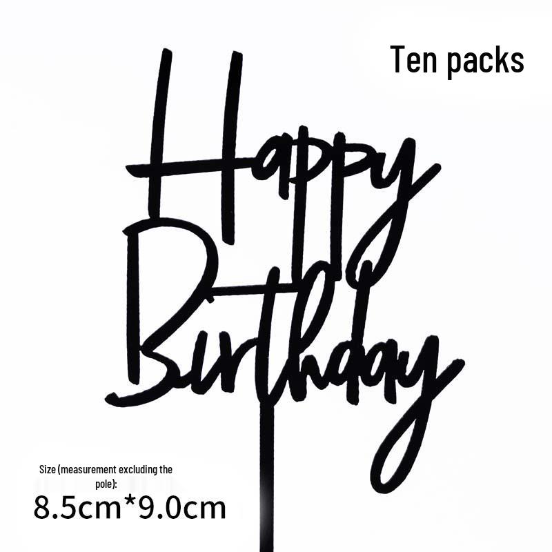 50-Pack Acrylic 'Happy Birthday' Cake Toppers - Popular Party Decorations with Free Shipping