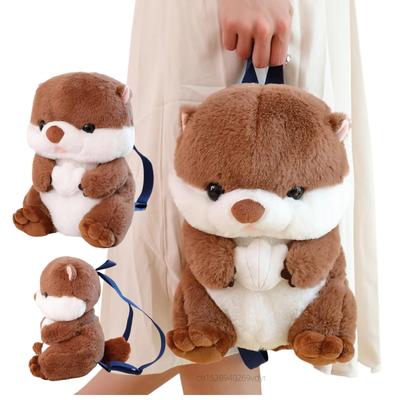 Sale Otter Holding Shell Animals Backpack Soft Bag Doll Home Office Travel Decor for Kids Girls Birthday Christmas Gifts