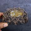 Ocean Jasper Handmade Copper Wire Wrap Cuff Bangle Adjustable i0g74