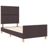 Bed Frame with Headboard Dark Brown 90 x 190 cm Fabric