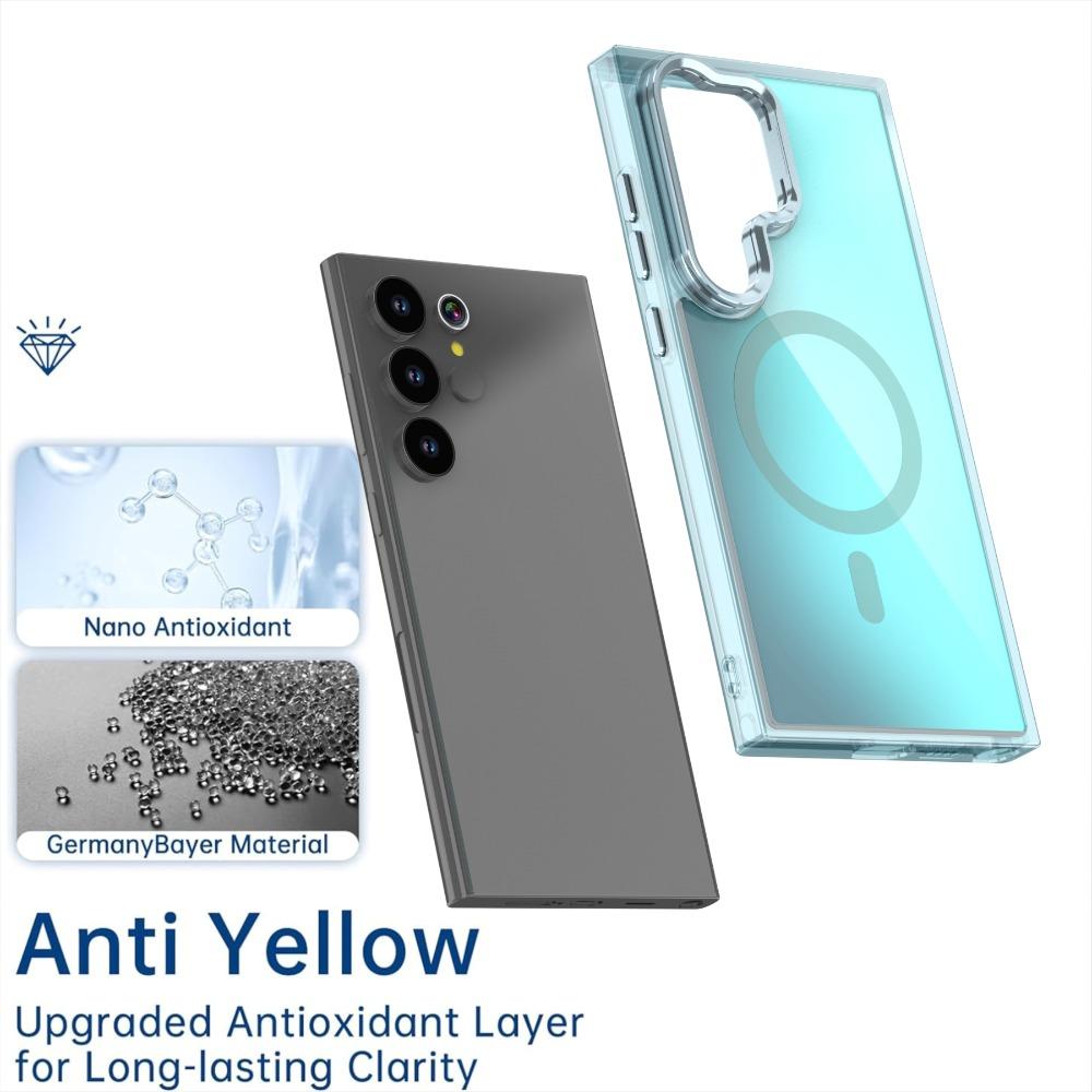 Luxury Magnetic Magsafe Case For Samsung S25 Plus S24 Ultra S23 FE S22 A06 A34 A52 A53 A54 A55 A56 Color Changing Bracket Cover