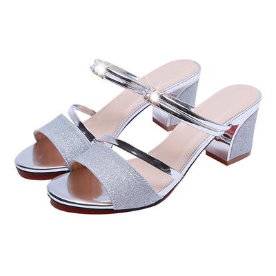 High Heel Sandalen Damenschuhe Peep Toe Blockabsatz Damen Sandalen Sommerschuhe Frau Modeabsatz
