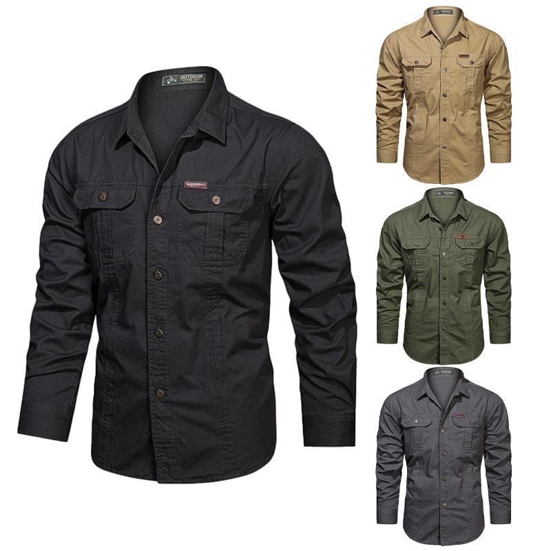 Summer Tactical Shirt Men's Breathable Long Sleeved Work Shirt