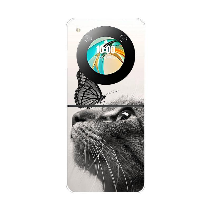 Etui For ZTE Nubia Flip NX724J Modne Malowane Przezroczyste Twarde PC Składane Pokrowiec For ZTE Libero Flip Przezroczyste Etui Funda