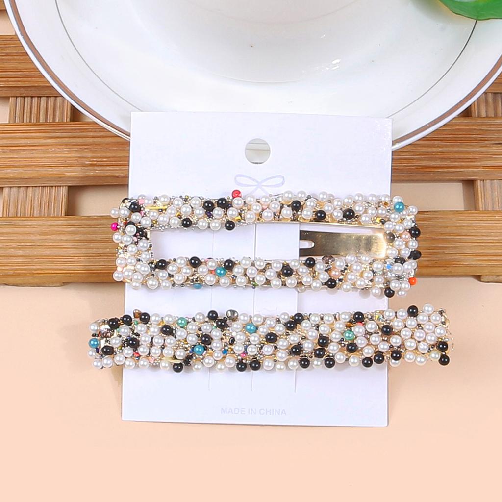 2pcs/set Handmade Pearls Hair Clips Pin for Women Fashion Geometric Barrettes Headwear Girls Sweet Hairpins Hair Accessorie
