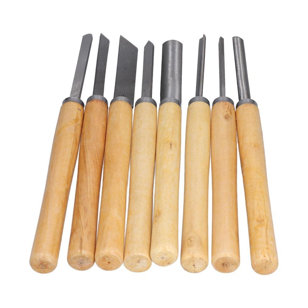 8PCS Skew Spear Point Round Nose Gouge Wood Turning Chisels Woodturning Tools For Woodworking