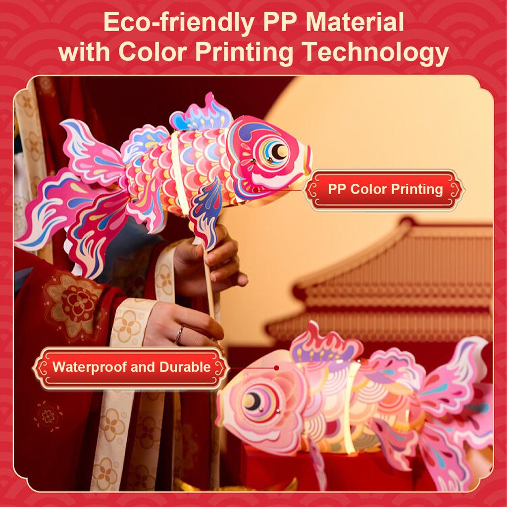 Goldfish Lantern Diy Kit Set 1 Festival Koi Light Material Chinese For Children Handcrafts Pendant Mens Fish Bag Gift Mid-Autumn