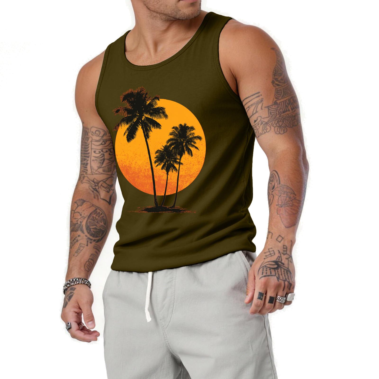 

Men s Relaxed-Fit Flag-Print Sleeveless Tank Top L армия зеленый