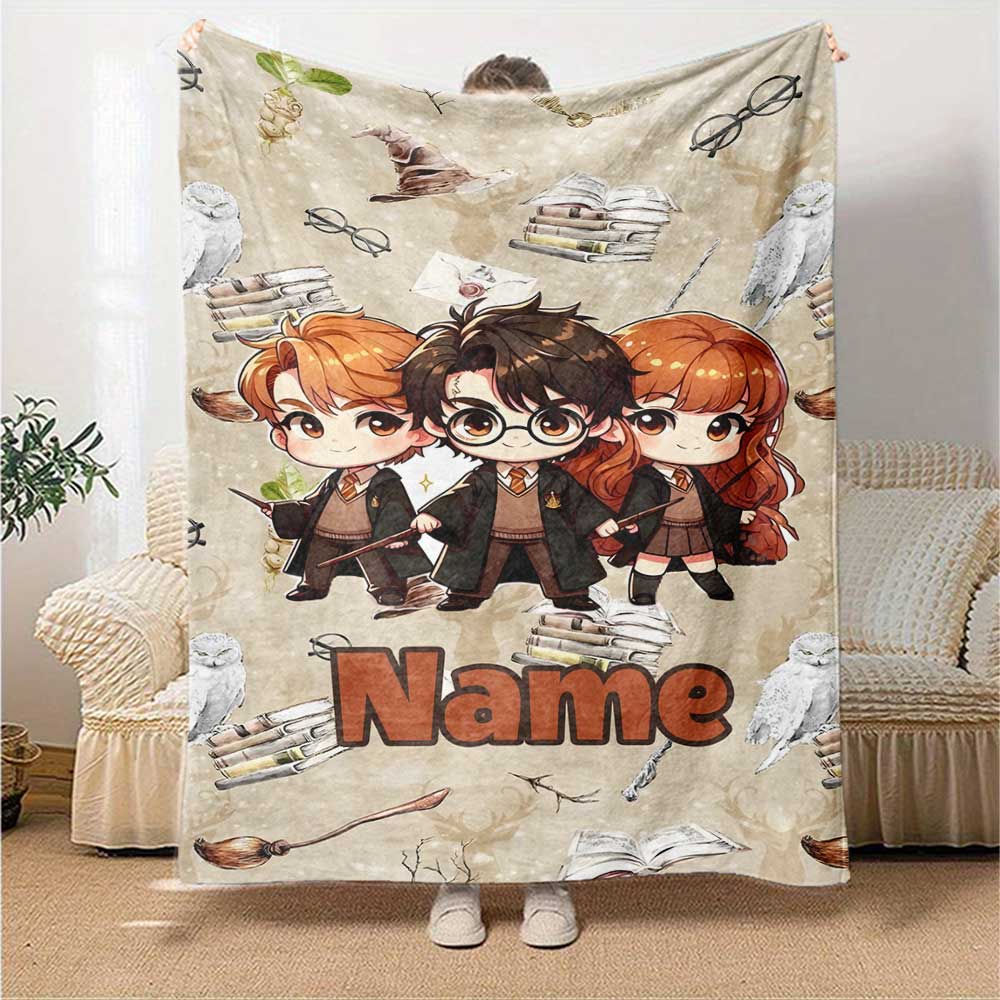 Warner Bros. Works (77) Personalized Name Blanket Throw Customizable Blanket Warmthful Decor Versatile for Chair Office Chair Nap Picnics