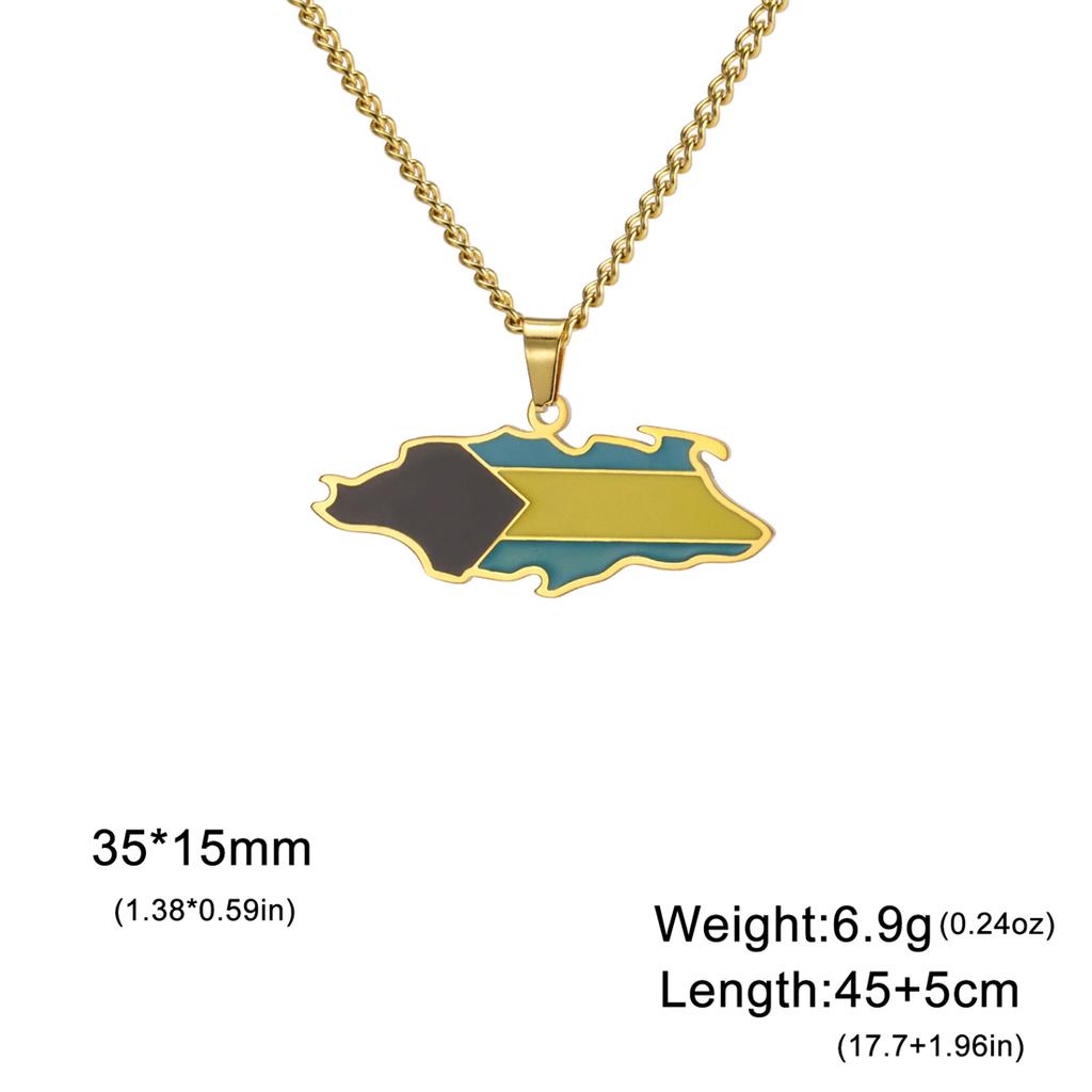 EUEAVAN Latin American Country Map Necklace Stainless Steel Haiti Argentina Venezuela Colombia Chile Flag Jewelry Gift Wholesale