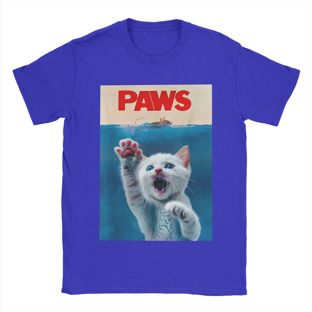 Men Women TShirt PAWS Funny Cat parody cat Lover Gift Kitten Shark Mouse meow T Shirts Summer Tee Shirt Y2K Cotton Clothes