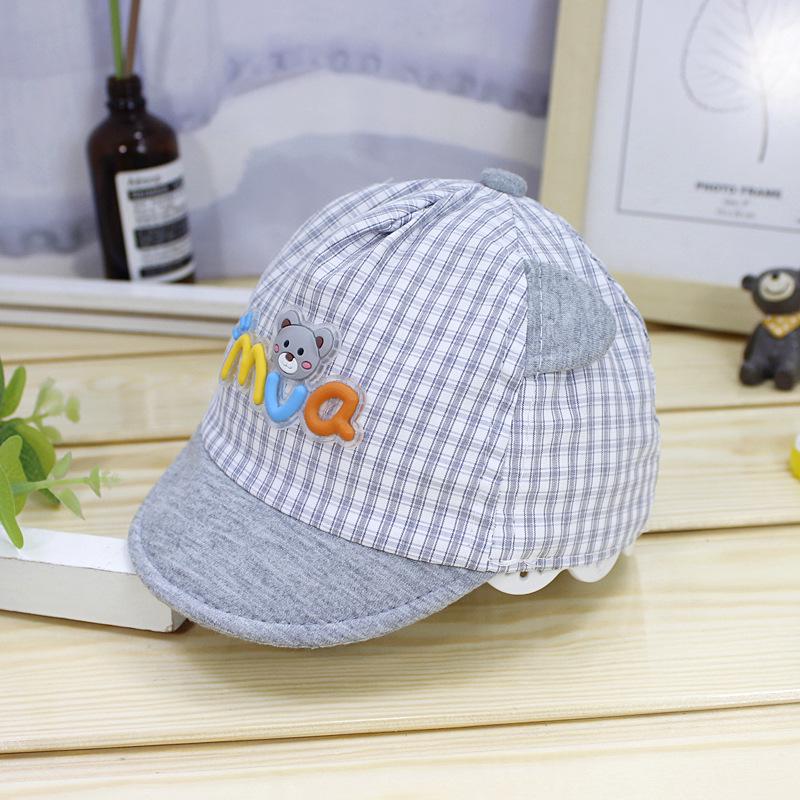 

Spring Korean Cartoon Baby Duckbill Cap: Soft Brim Children s Baseball Hat серый