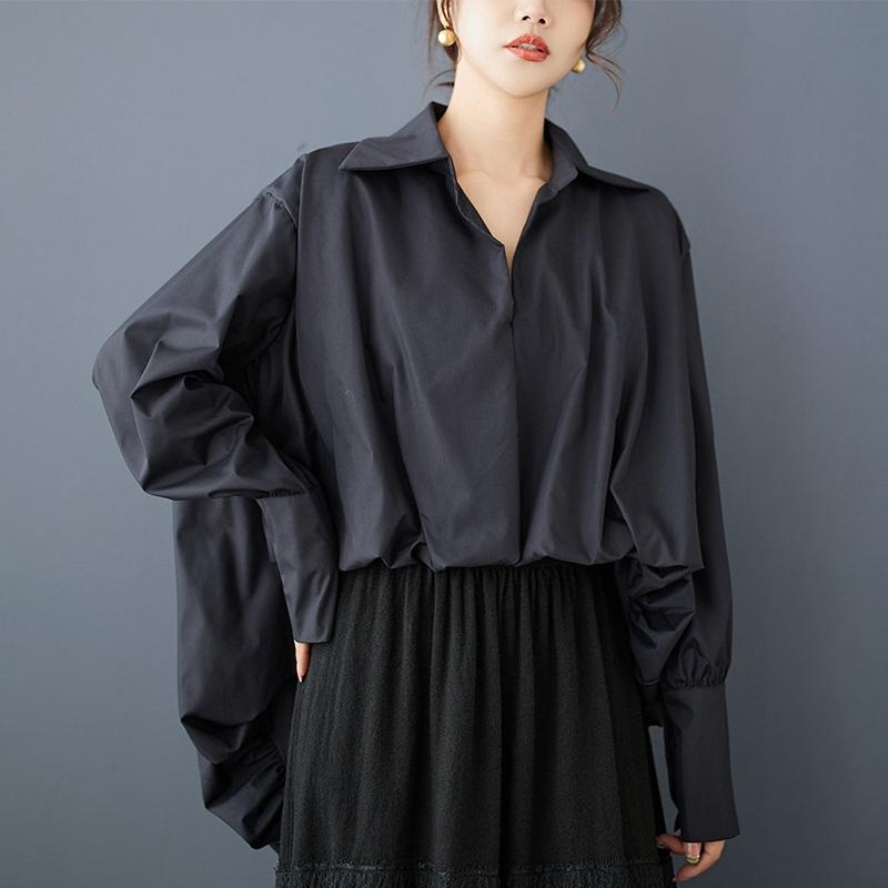 Long Sleeve Plus Size Vintage Asymmetric Shirts & Blouses for Blouse Casual Loose Spring Autumn Tops Women Shirt