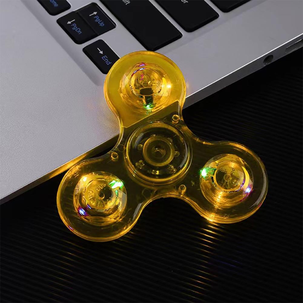 Crystal Luminous LED Light Fidget Spinner Hand Top Spinners Glow In Dark EDC Stress Relief Toys Kids Adult Anti Stress Fidget Toys
