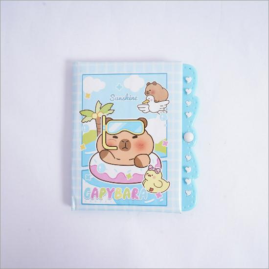 Capybara Password Lock Diary: Cute Cartoon Notebook with Colorful Pages for Primary Students.