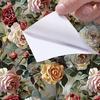 Vintage Blumen selbstklebende Tapete Aluminiumfolien-Rückseite Wasserdicht Abziehbar und Aufklebbar Wandaufkleber für Wohnzimmer Küche Badezimmer Heimdekoration